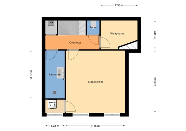 Floorplan - Nobelstraat 59B01, 3039 SH Rotterdam